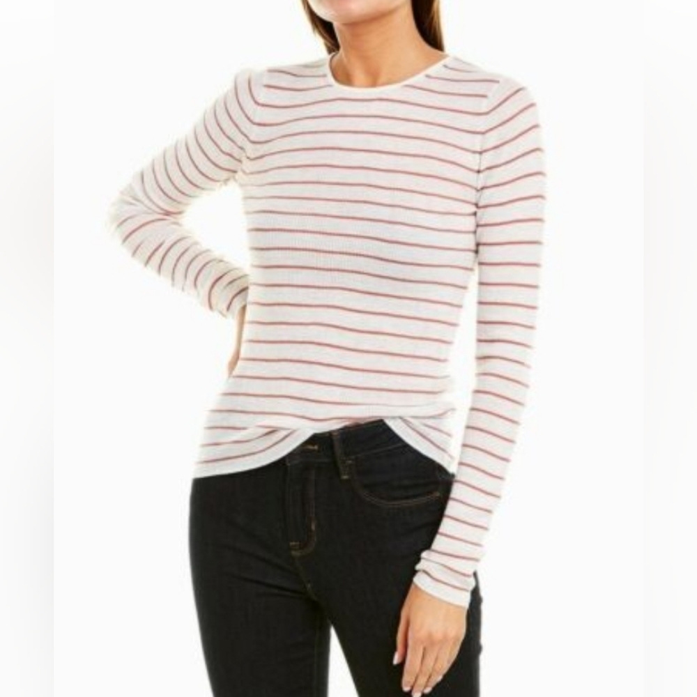 *NWOT* VINCE Striped Crewneck, Ribbed Knit Lightweight Wool Sweater Size:S